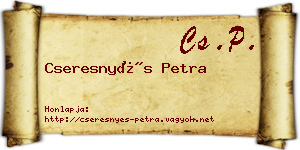 Cseresnyés Petra névjegykártya